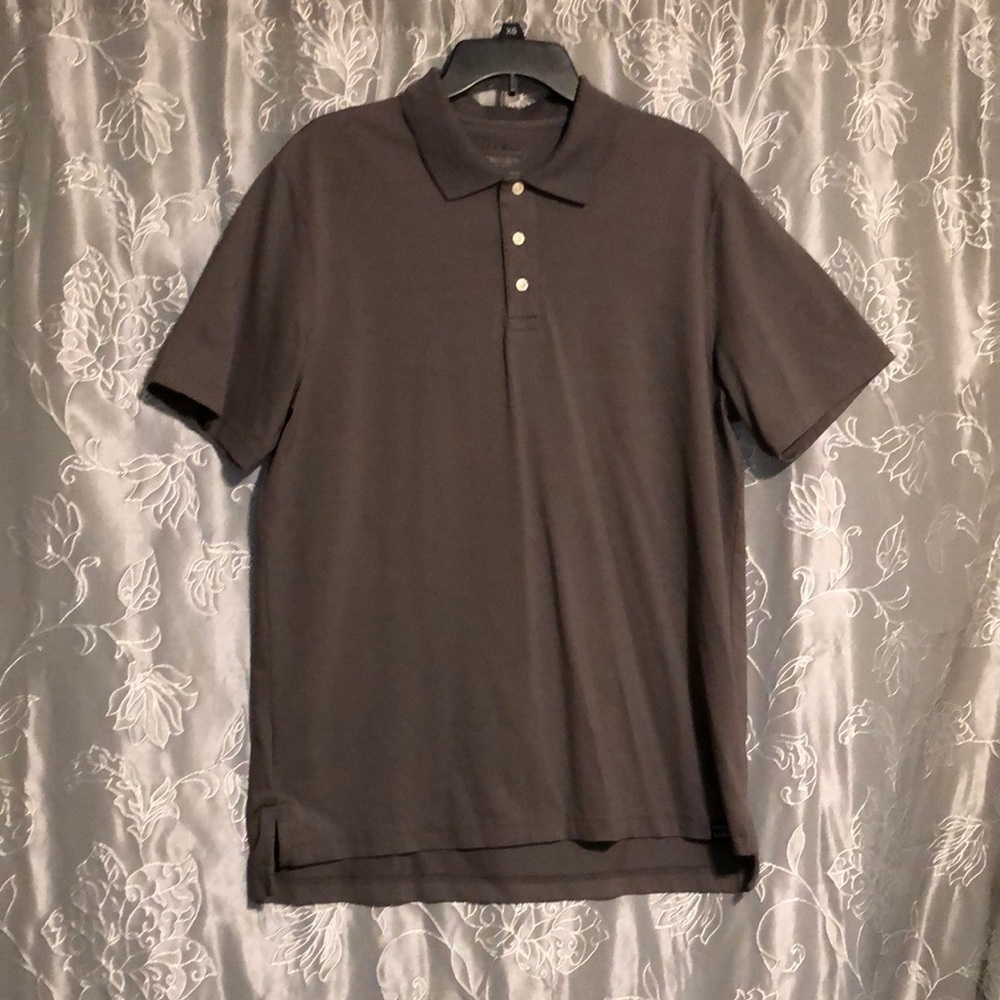 LL Bean, dry weave, gray, medium polo shirt